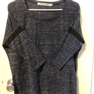 Navy, Michael Stars tee.